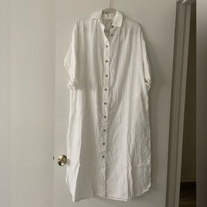 LAGUNA COLLECTION Beachy Long Sleeve Cotton Button Front Maxi